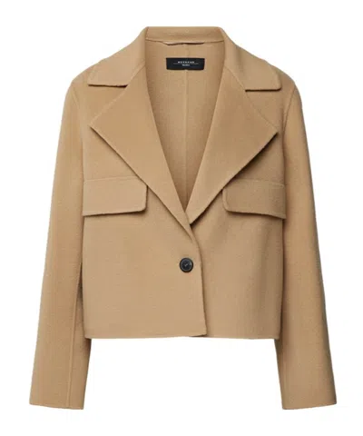 Weekend Max Mara Long-sleeved Casual Jacket In Nude