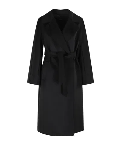 Weekend Max Mara Long-sleeved Coat In Black