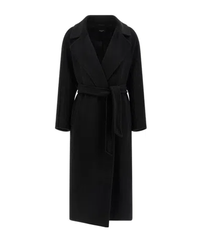 Weekend Max Mara Long-sleeved Coat In Black