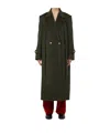 Weekend Max Mara Omens Dark Green Smalto Double-breasted Wool Coat In Black
