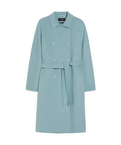 WEEKEND MAX MARA MAX MARA WEEKEND AVENUE BLUE BELTED COAT