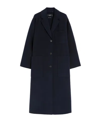 Weekend Max Mara Long-sleeved Coat In Blue