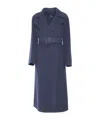 Weekend Max Mara Belted Long-sleeved Coat In Blue