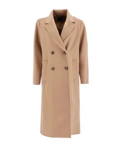 Weekend Max Mara Long-sleeved Coat In Brown