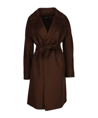 Weekend Max Mara Long-sleeved Coat In Brown