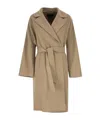 Weekend Max Mara Long-sleeved Coat In Brown