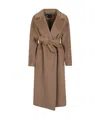 Weekend Max Mara Resina Virgin Wool Coat In Brown