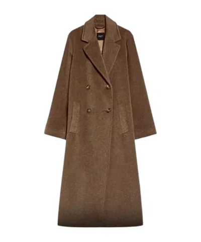 Weekend Max Mara Long-sleeved Coat In Green