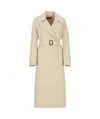 Weekend Max Mara Manu Belted Wool Midi Coat In Nude