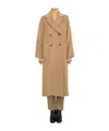 Weekend Max Mara Wool Double-breasted Coat In Nude