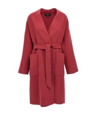 Weekend Max Mara Long-sleeved Coat In Pink