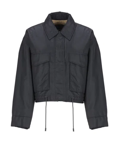 Weekend Max Mara Long-sleeved Cotton Clothes In Black