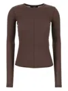 Weekend Max Mara Crew Neck Cotton T-shirt With Seam Detailing