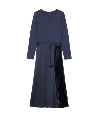 Weekend Max Mara Long-sleeved Dress In Blue
