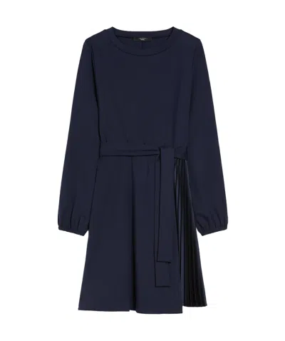 Weekend Max Mara Long-sleeved Dress In Blue