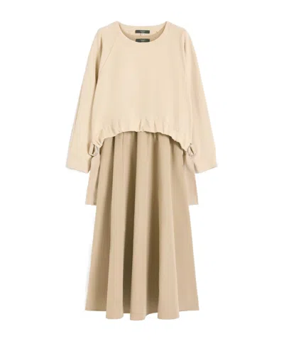 Weekend Max Mara Long-sleeved Dress In Neutral