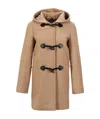 Weekend Max Mara Long-sleeved Hooded Coat In Brown