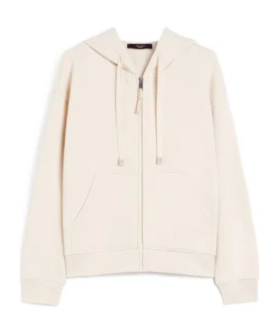 Weekend Max Mara Long-sleeved Hooded Sweatshirt In White