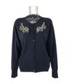 Weekend Max Mara Long-sleeved Knitted Cardigan In Black
