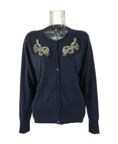Weekend Max Mara Long-sleeved Knitted Cardigan In Black