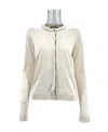 Weekend Max Mara Long-sleeved Knitted Cardigan In White