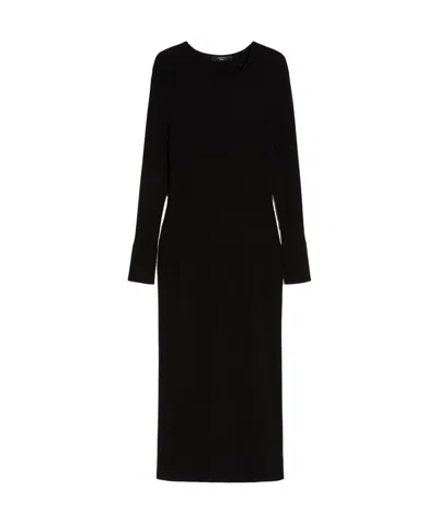 Weekend Max Mara Long-sleeved Knitted Dress In Black