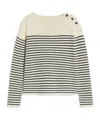 Weekend Max Mara Striped-pattern Button Sweater In White