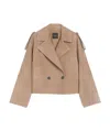 Weekend Max Mara Double-breasted Suede Jacket In Neutral