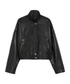 Weekend Max Mara Angel Leather Jacket In Black