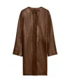 Weekend Max Mara Long-sleeved Leather Jacket In Brown
