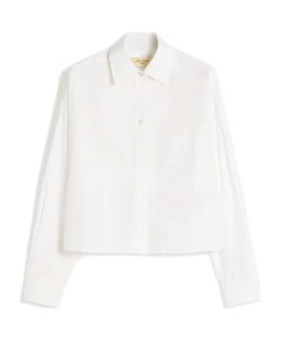 Weekend Max Mara Long-sleeved Oxford Shirt In White