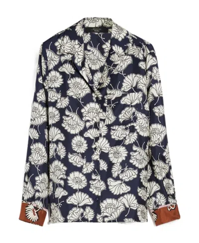 Weekend Max Mara Long-sleeved Printed Shirt In Black