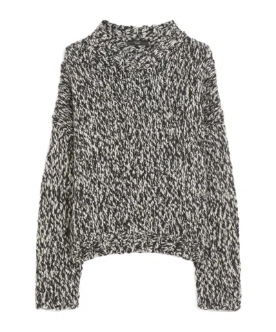 Weekend Max Mara Long-sleeved Round-neck Sweater In Black