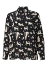 Weekend Max Mara Printed Silk Tabella Shirt In Black