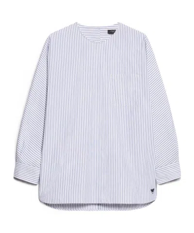 Weekend Max Mara Long-sleeved Striped Shirt In White