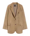 Weekend Max Mara Wkdcedro Single-breasted Suede Blazer In Brown