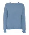 Weekend Max Mara Womens Light Blue Ghiacci Alpaca Wool-blend Knitted Jumper In Blue