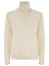 Weekend Max Mara Kiku Turtleneck In Silk And Wool Yarn In Neutral