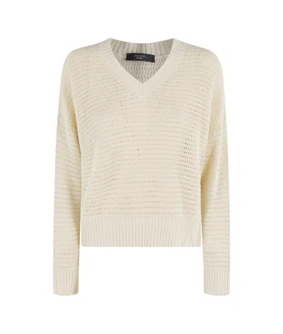 Weekend Max Mara Long-sleeved Sweater In White