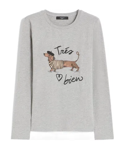 Weekend Max Mara Long-sleeved T-shirt In Gray
