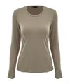 Weekend Max Mara Long-sleeved T-shirt In Gray