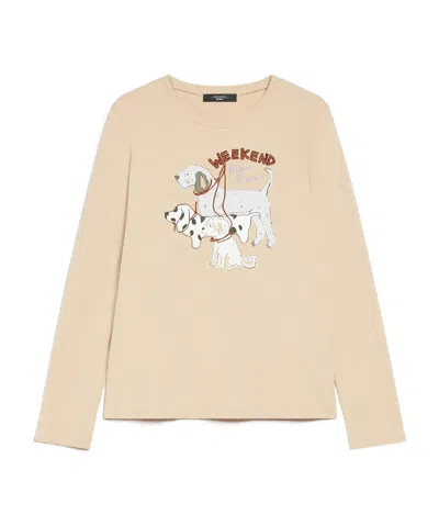 Weekend Max Mara Long-sleeved T-shirt In Nude