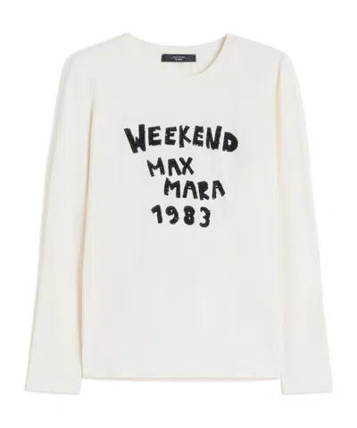 Weekend Max Mara Long-sleeved T-shirt In White