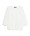 Weekend Max Mara Omens Multia Quarter-sleeve Cotton-jersey T-shirt White In White