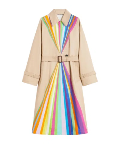 Weekend Max Mara Long-sleeved Trench Coat In Neutral