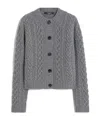 Weekend Max Mara Long-sleeved Wool Cardigan In Gray