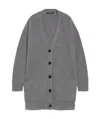 Weekend Max Mara Long-sleeved Wool Cardigan In Gray
