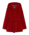 Weekend Max Mara Long-sleeved Wool Coat In Red