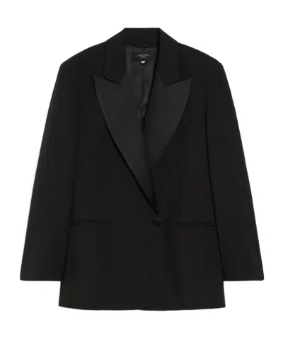Weekend Max Mara Long-sleeved Wool Suit Coat In Black