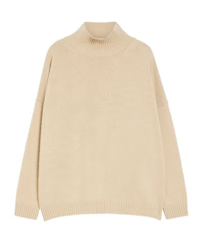 Weekend Max Mara Long-sleeved Wool Sweater In Nude